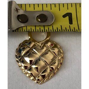 24 PCS  High Quality Gold Plated Heart Charm with Crisscross Pattern